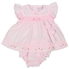 K14229: Baby Girls Dress, Pant & Headband Set (NB-6 Months)